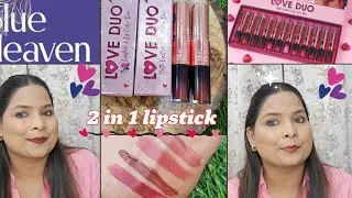 Blue Heaven 2 in 1 Lipstick  Duo| Review & Swatches |Dual Sided Lipstick | Lip color Duo.