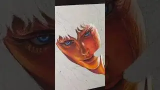 HOW TO DRAWING REALISTIC FACE WITH OIL PASTELS... #art #shorts #animedrawing