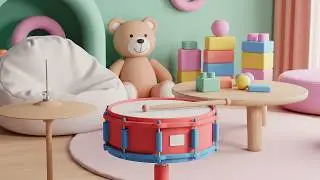 Three Little Toy Drums Bang Bang Bang | Musical Nursery Rhymes for Kids & Baby Songs