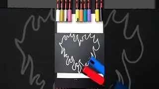 Satisfying Acrylic Markers! 👀😱🤑 Easy Glowing Neon Heart