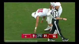 #Sooners DL Taylor Wein and Jayden Jackson gets some help destroying the pocket. #oklahomafootball