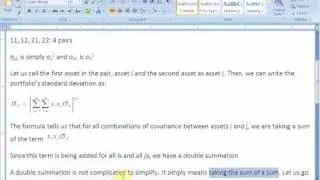 Portfolio Risk: The Double Summation Formula