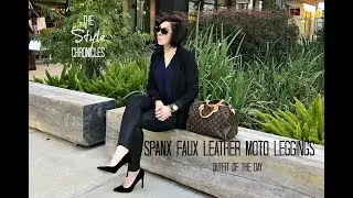 Spanx Faux Leather Moto Leggings - Outfit of the Day