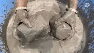 😋 Most crunchiest sound sand cement+ crumbling in lots of water 💦 dry asasmr
