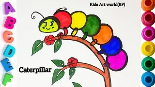 CATERPILLAR 🐛DRAWING ✍AND 🎨COLORING FOR KIDS | Kids Art World(RF)