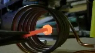 Small hex nut in induction heater