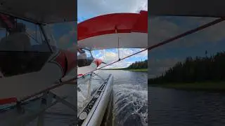 Taking off in the cub on floats! #airplane #alaska #aviation #floatplane #supercub