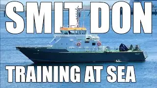 Smit International Vessel, 'Smit Don' Training Helicopter Crew Outside Holyhead Port, North Wales