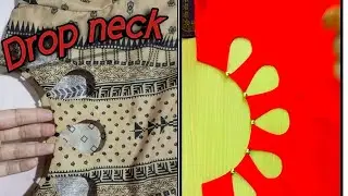 Drop neck design cutting and stitching for kurti |drop neck design bnanay ka tarika