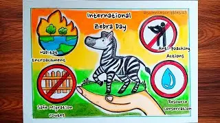 Zebra Awareness Drawing|Save Zebra Drawing|Zebra Conservation Awareness Drawing|Wildlife Drawing