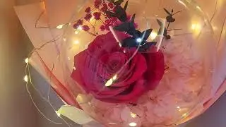 Acrylic Ball LED Preserved Flowers Bouquet by EternalFlowers.sg