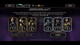 Mk Mobile. Fatal Edenian Tower Battle 171-175 gameplay,,,