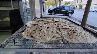 Amazing ! Cooking tufton Bread in shahrekord Iran,Bread taftoon