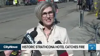 Historic building catches fire