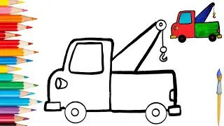 Tow Truck drawing | How to draw a Tow Truck Easy | Tow truck Coloring and Drawing step by step