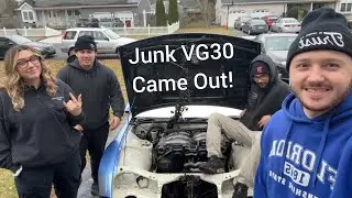 Pulling my 300zx engine (with friends)