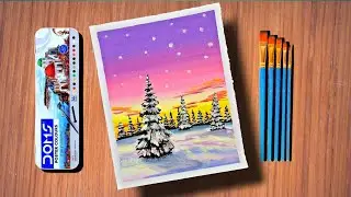 Easiest Poster Colour Painting/ Poster Colour Painting Toutorial/ How To use Poster Colour