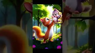 The Brave Little Squirrel Hears a Cry for Help 🐿️🐦 #shorts #animalstories  #cartoonstories