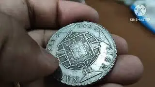 S&eacute;rie Patac&otilde;es - 960 r&eacute;is raro - Recunhado sobre Sol Argentino.