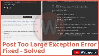 PostTooLargeException in Laravel | Post Too Large Exception Laravel | Ubuntu Cloud Server | Fixed