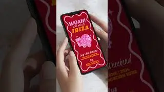 Red pink wavy ibiza hen weekend itinerary invitation, hen do ideas 2024, hen party invite template