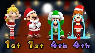 Mario Party 9 Minigames - Santa Mario VS Peach VS Luigi VS Daisy (Master CPU)