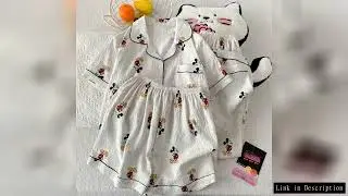 Summer Pajamas Women's Mickey Mouse Kawaii Printed Short-Sleeved Sleepwear Home Clothes Student Cute