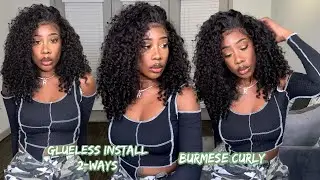 Glueless Wig Install | Elastic Band Placement | Burmese Curly Hair and More | TheRaeSymone