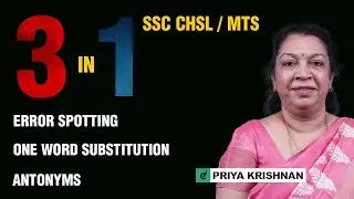 Error spotting , One word substitution , Antonyms - English by Priya | SSC CHSL & MTS 2023 | Race