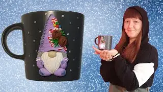 🎄🎄🎄Мастер-класс: Скандинавский гном из полимерной глины \ Новогодний декор кружки.