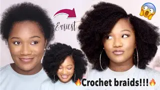 Can't braid? DO THIS!! 🔥 NO LEAVE OUT, No cornrows, QUICK and EASY BRAIDLESS CROCHET hairstyle