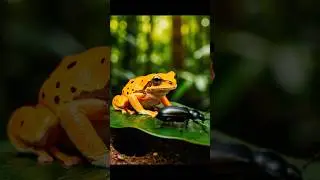The Orange frog Hunter | Pacman Frog Swallows Beetle in One Strike #frog #froglife #cute