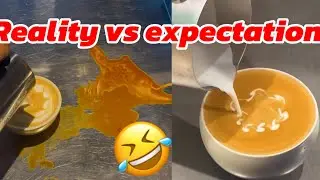 Latte Art Expectation vs Reality ☕😂 | Funny Barista Fails! #oddthreecoffeeclub #iamcoffeeartist