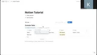 Notion Tutorial: Filter and Sort Table