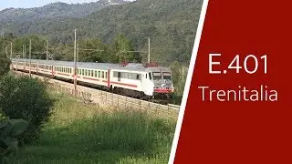 E.401 con carrozze UIC-Z Pilota in corsa su linee d'Italia