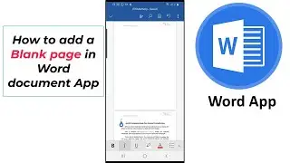 how to insert Blank Page in Word App in Phone android mobile