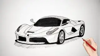 How To Draw a ferrari | drawing Ferrari Laferrari f150 step by step