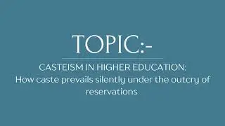 Casteism in higher education