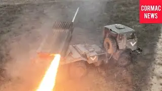 Russian BM-21 Grad MLRS attack on Ukranian positions #ukrainewar #2023 #russia #ukraine