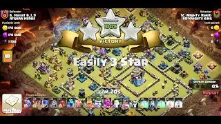 Easily Three Star War Attack with Dragon and Royal Champion Charge. Day 2 on Clash of Clans. 🔥❤️&zwj;🔥