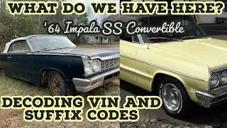 64 Chevy Impala SS Convertible How to decode VIN and Suffix codes