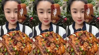 Homemade Mukbang 🔥 Eating Red Chili  Braised Pork Belly With Sauce Spicy 🥵 I Super Delicious! #asmr 
