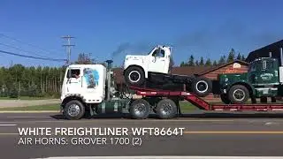 Trucks leaving the 25th Annual Richard Crane Memorial Truck Show