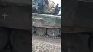 In the region of #Chernihiv, police along with local residents stopped a convoy of #Russian tanks.