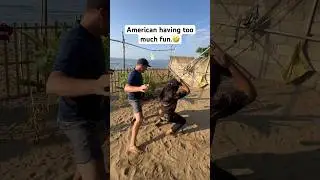 Filipina and American dancing on beach.  #philippines #leyte #cebu #manila #party #foreigner