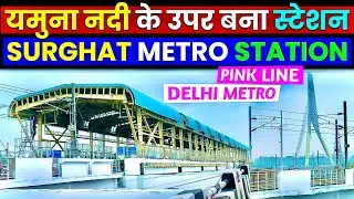 Delhi Metro Pink Line Update: यमुना नदी के उपर बना स्टेशन!😃 SOORGHAT METRO STATION 