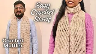 🧶Crochet Scarf Tutorial for absolute beginners |  🌟Crosia se Muffler kaise banaen