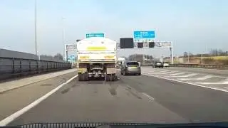 Lorry Nearly causes Motorway Accident (M6 Tamworth)