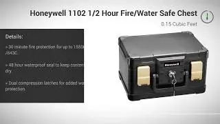 Honeywell 1102 1/2 Hour Fire/Water Safe Chest 0.15 Cubic Feet