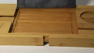 Bamboo Expandable Bathtub Caddy Tray with Book/Tablet Holder